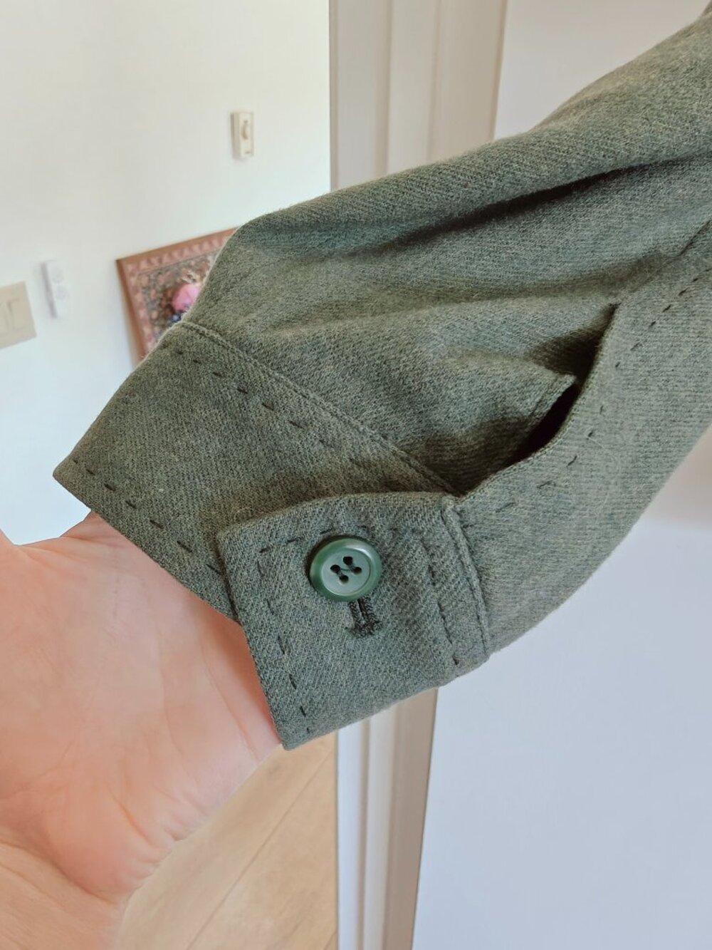 Pendleton 100% Virgin Wool Sage Green Tailored Jacket Petite 12 Made USA - Picture 5 of 9
